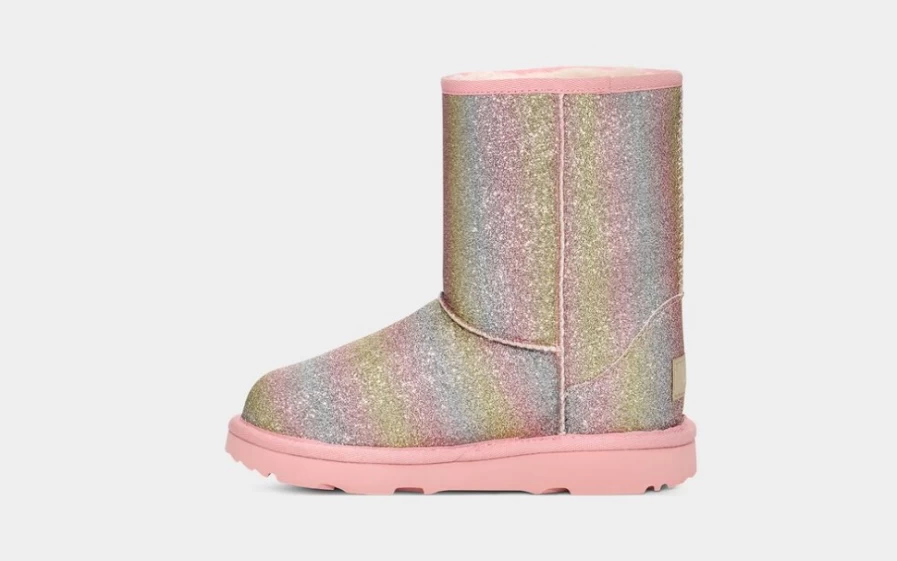 UGG Classic II Glitter Boots for Toddlers in Metallic Rainbow | Kids' Sparkle Winter Shoes