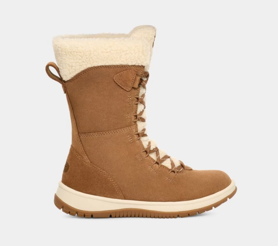 UGG Women's Lakesider Tall Lace Boots in Chestnut - Waterproof Winter Boots for Women