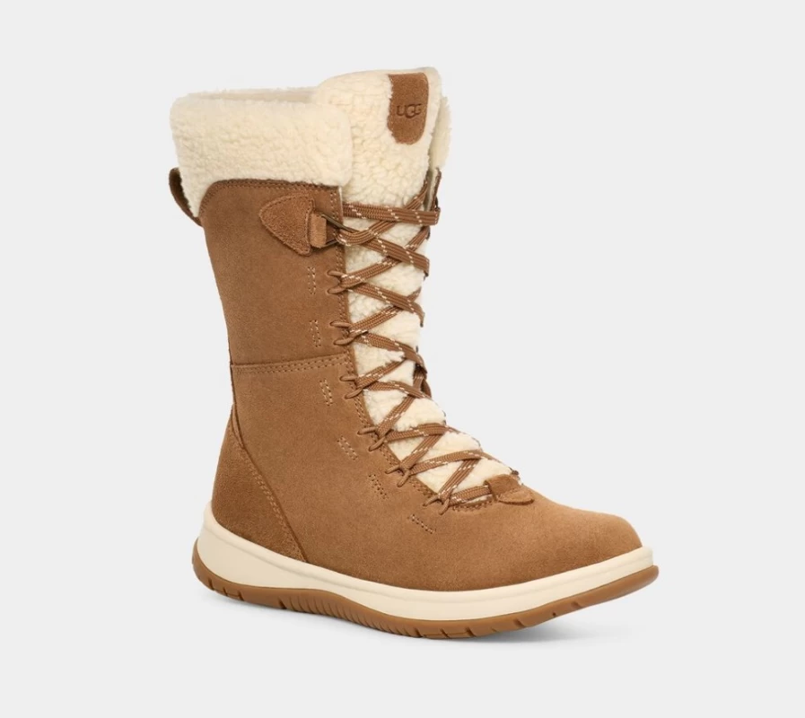 UGG Women's Lakesider Tall Lace Boots in Chestnut - Waterproof Winter Boots for Women