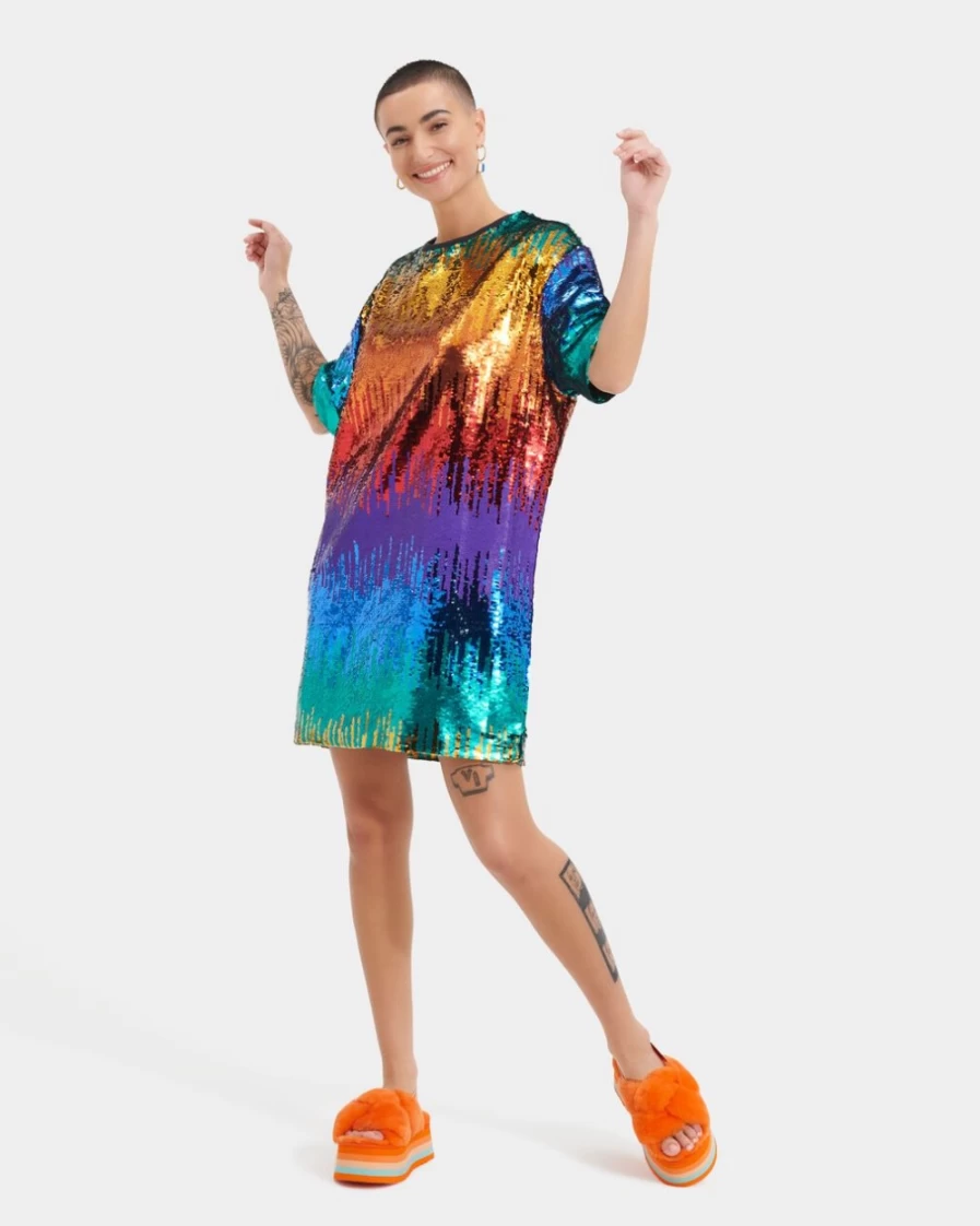 UGG Rainbow Sequin All-Gender Tee Dress - Pride Celebration Outfit