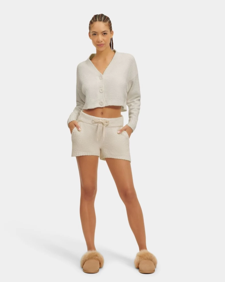 UGG Women's Cream Nyomi Cropped Cardigan | Soft Knit Sweater