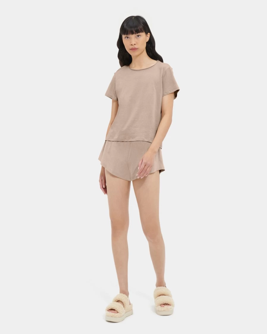 UGG Women's Light Tan Perline Tee - Soft Comfortable Short Sleeve T-Shirt