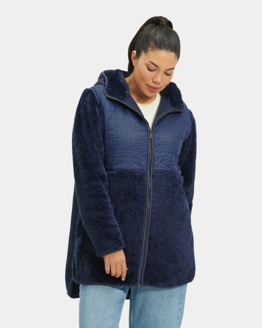 UGG Women's Makayla Nylon Sherpa-Lined Jacket in Twilight