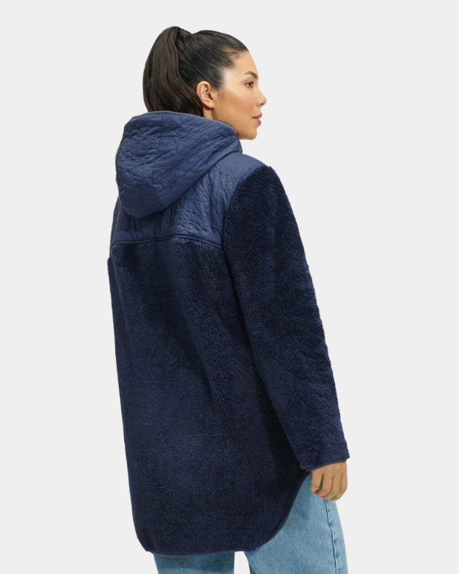 UGG Women's Makayla Nylon Sherpa-Lined Jacket in Twilight