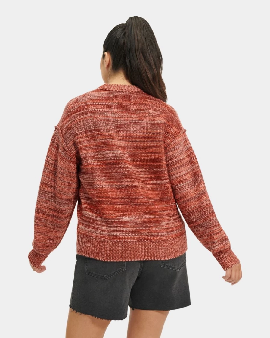 UGG Women's Avianna Crewneck Sweater in Salmon Pink Multi Color