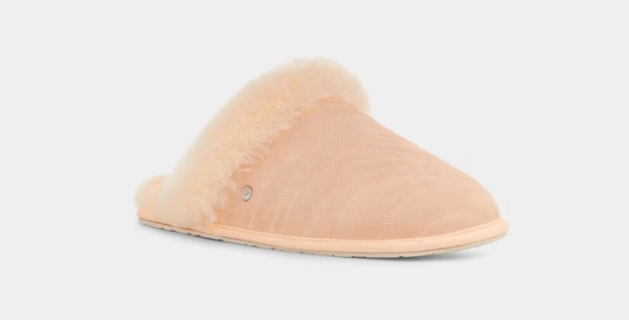 UGG Women's Scuffette Wavy Slippers in Peach Fuzz - Cozy Fuzzy House Shoes
