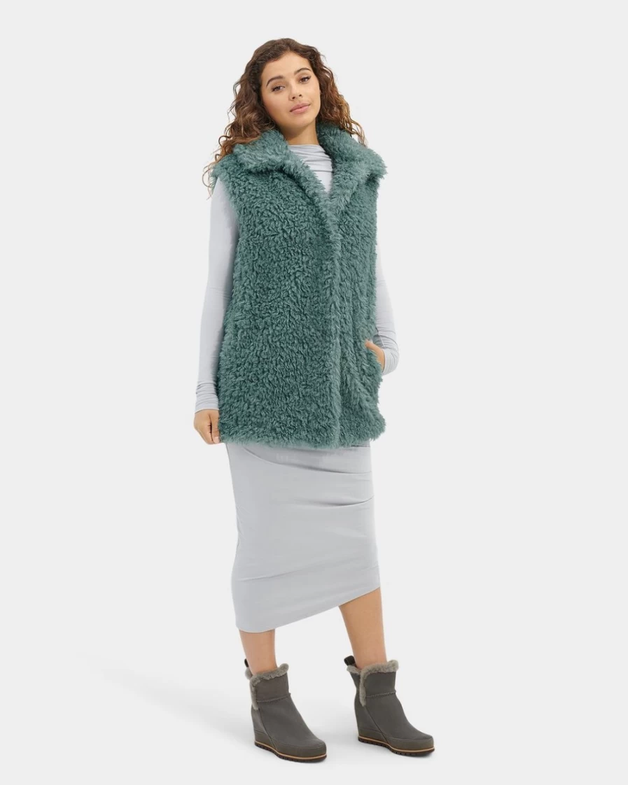 UGG Women's Aloe Vera Faux Fur Vest - Tammie Cozy Winter Outerwear