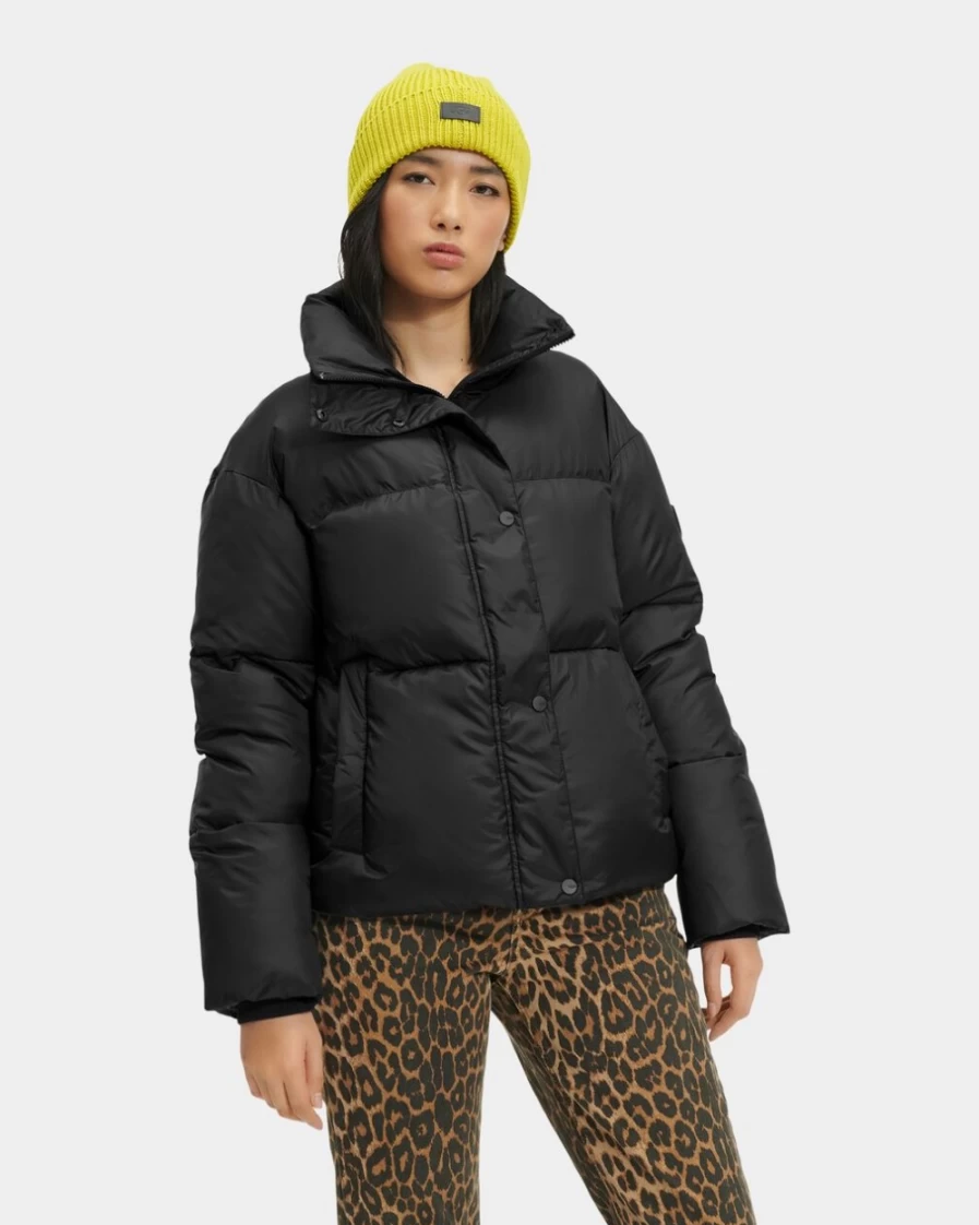 UGG Women's Vickie Black Puffer Jacket - Warm Winter Coat