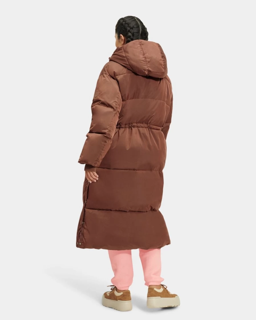 UGG Women's Keeley Long Puffer Coat in Dark Chestnut - Winter Warm Jacket