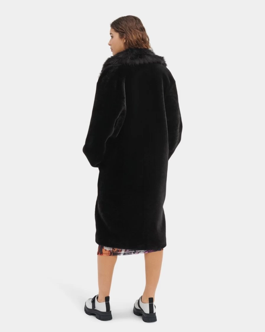 UGG Women's Black Audree Shearling Coat - Warm Winter Jacket