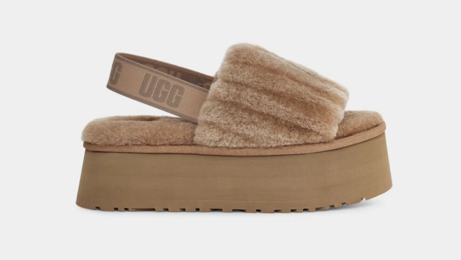 UGG Women's Chestnut Disco Sherpa Corduroy Slide Slippers