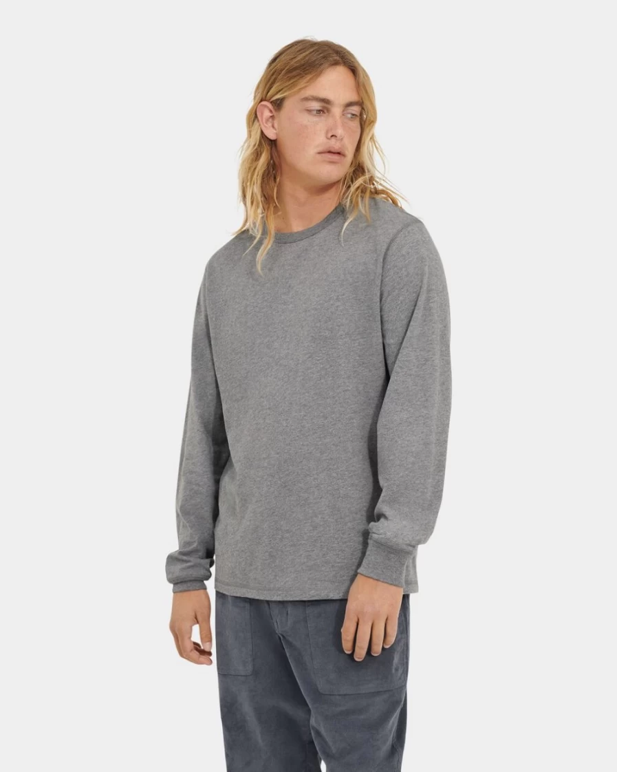 UGG Men's Austyn Long Sleeve Tee in Grey Heather - Comfortable Casual Shirt