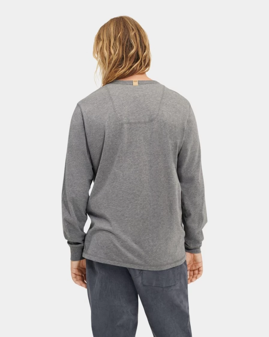 UGG Men's Austyn Long Sleeve Tee in Grey Heather - Comfortable Casual Shirt