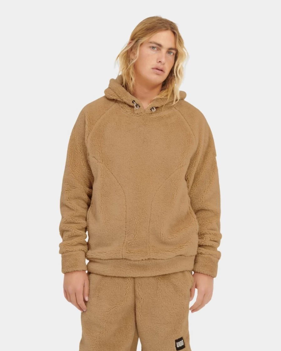 UGG Men's Miso Sherpa Hoodie - Dannen Fleece-Lined Pullover for Winter Warmth