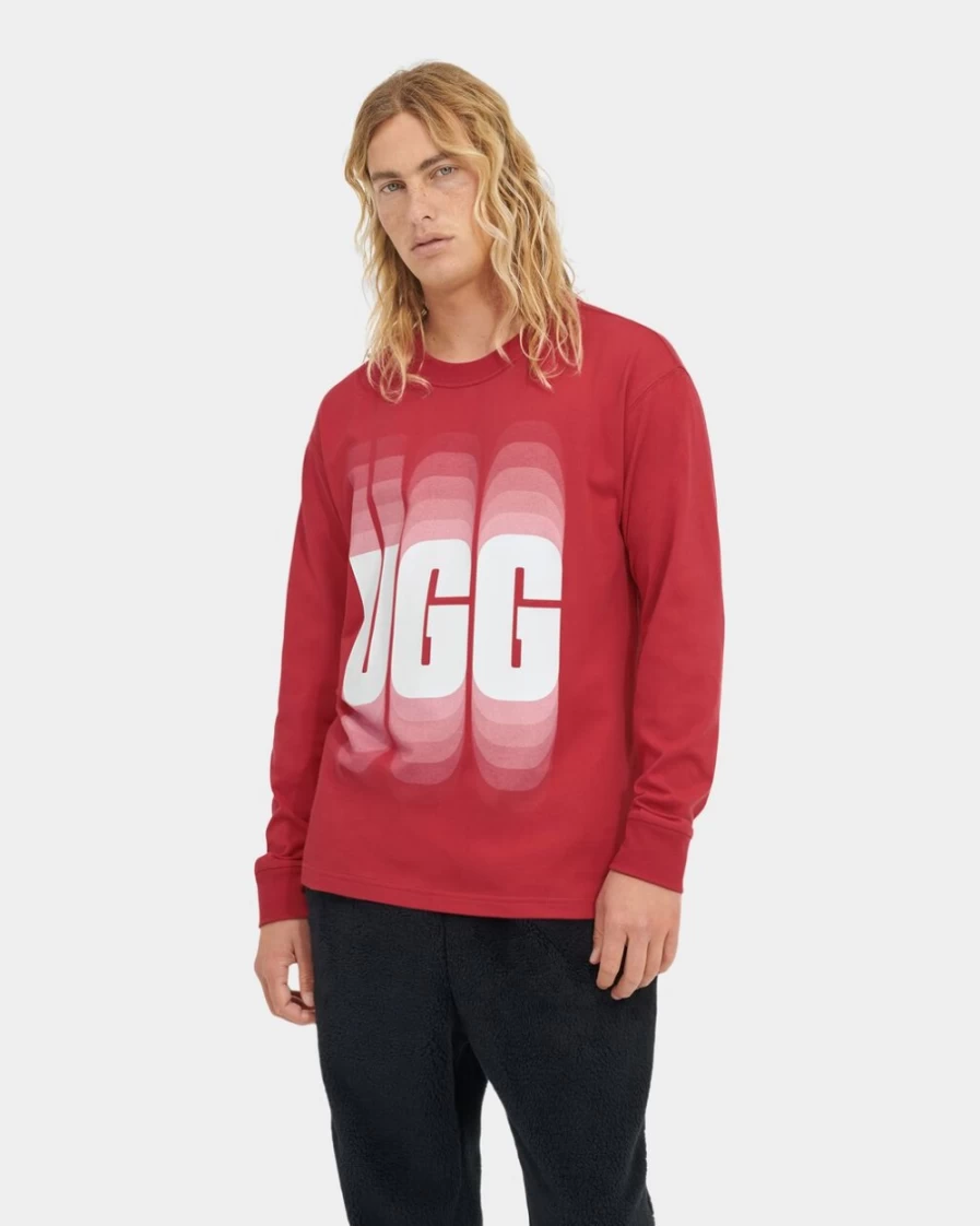 UGG Men's Antonie Long Sleeve Tee in Samba Red Wavelength