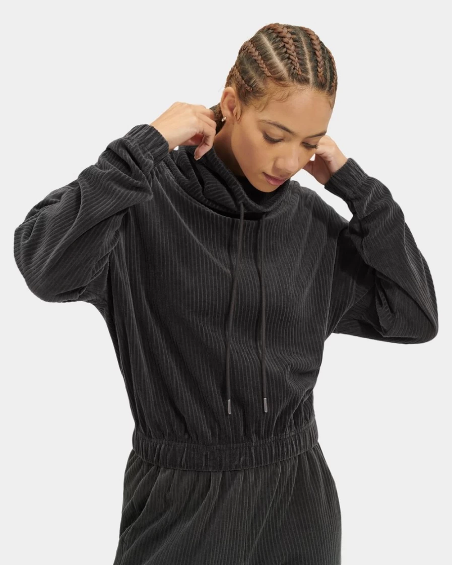 UGG Women's Ink Calland Funnel Neck Hoodie - Soft Fleece Pullover with Hood