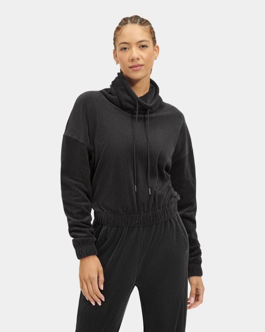 UGG Women's Ink Calland Funnel Neck Hoodie - Soft Fleece Pullover with Hood
