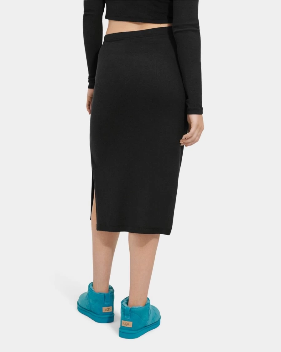 UGG Women's Tar Gianni Ribbed Skirt - Stretch Fit Mid-Length Style
