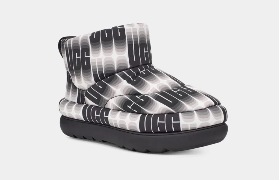 UGG Women's Classic Maxi Wavelength Mini Boots in Black & White