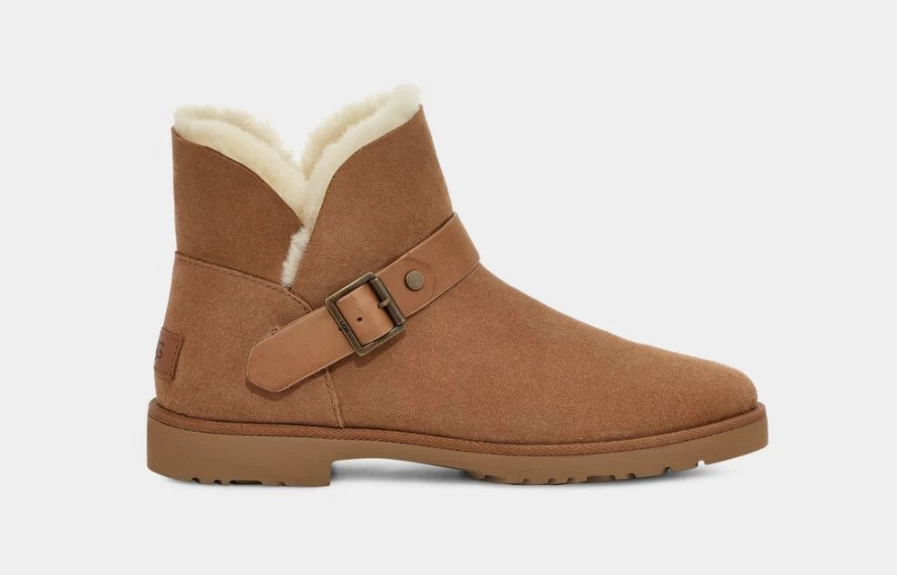 UGG Women's Romely Short Buckle Boots in Chestnut