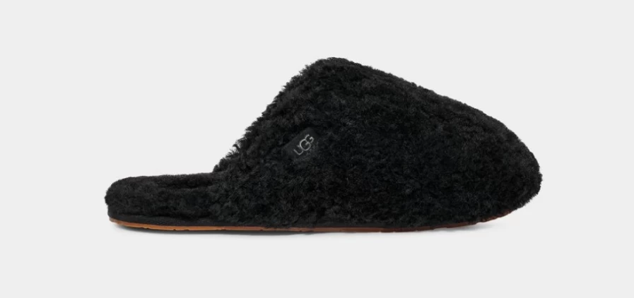 UGG Women's Maxi Curly Slide Sandals in Black - Comfortable & Stylish