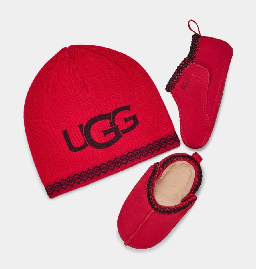 UGG Baby Tasman Beanie for Infants in Samba Red - Warm Winter Hat