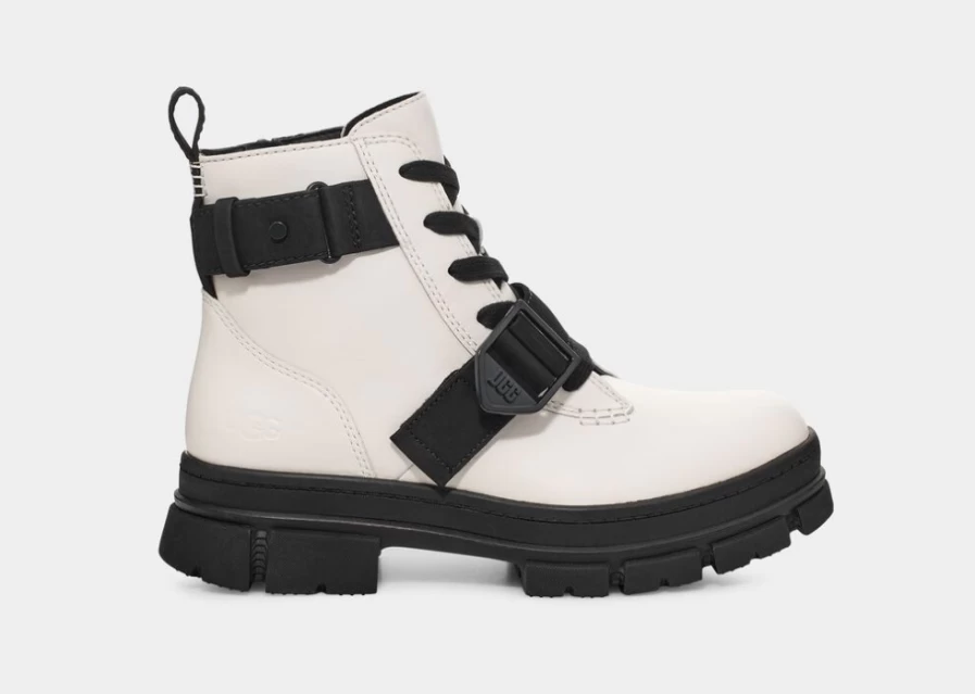 UGG Women's Ashton Lace Up Boots in White | Stylish & Comfortable Winter Footwear