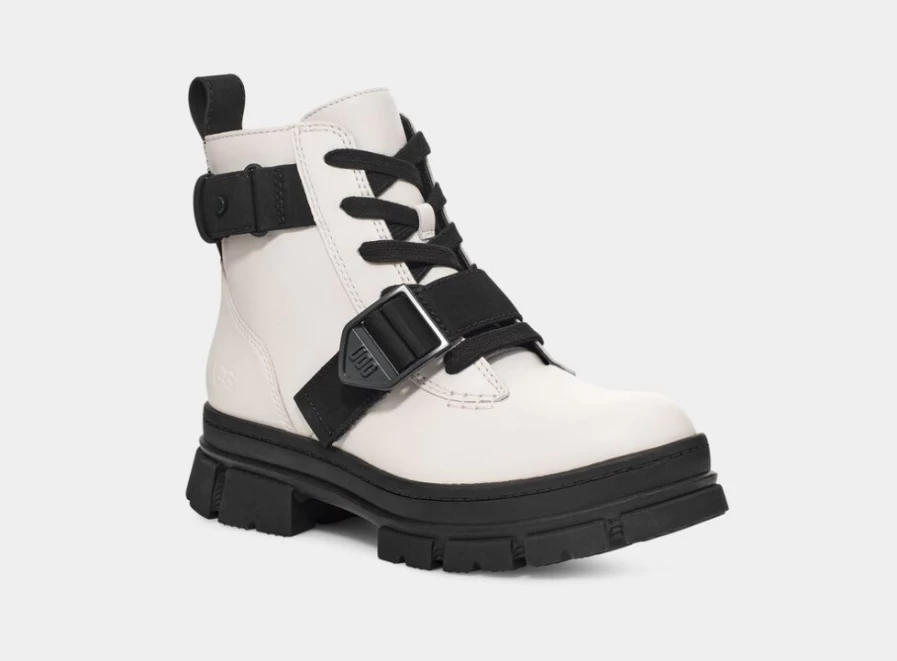 UGG Women's Ashton Lace Up Boots in White | Stylish & Comfortable Winter Footwear