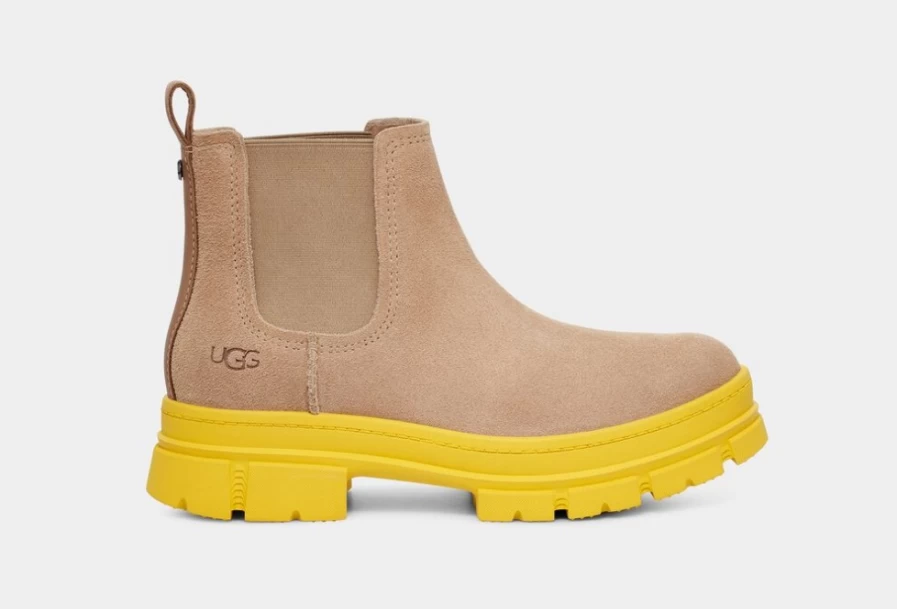 UGG Women's Ashton Chelsea Boots in Sand Suede - Comfortable Slip-On Style