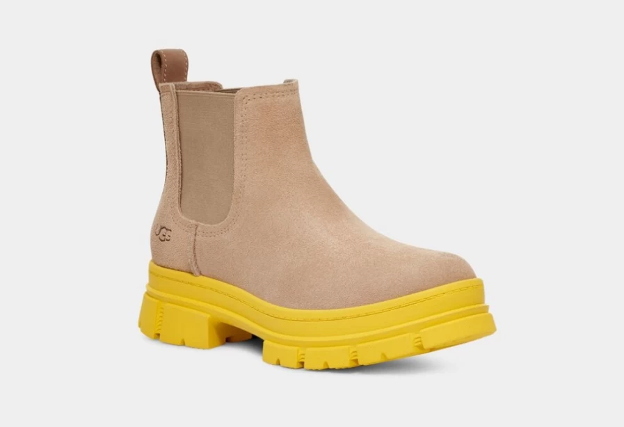 UGG Women's Ashton Chelsea Boots in Sand Suede - Comfortable Slip-On Style