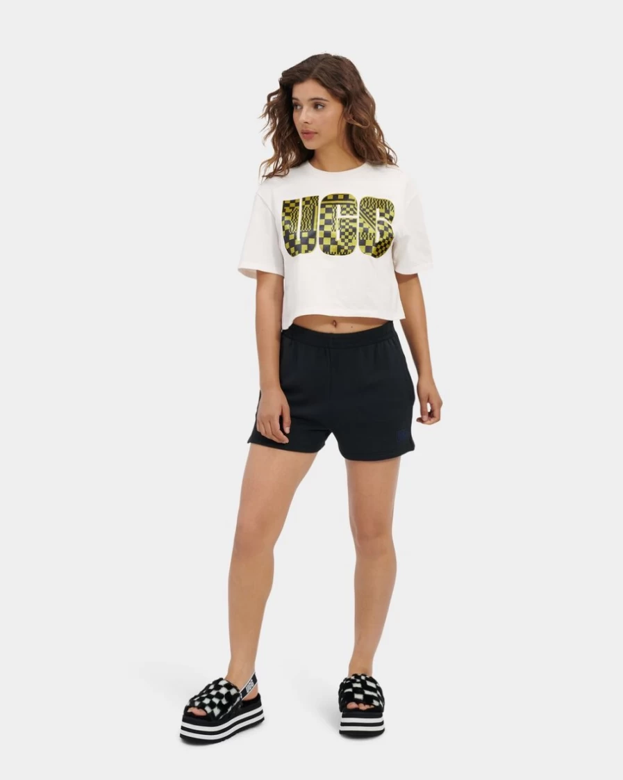 UGG Women's Thahlia Cropped Logo Tee in Nimbus - Casual Short Sleeve Top