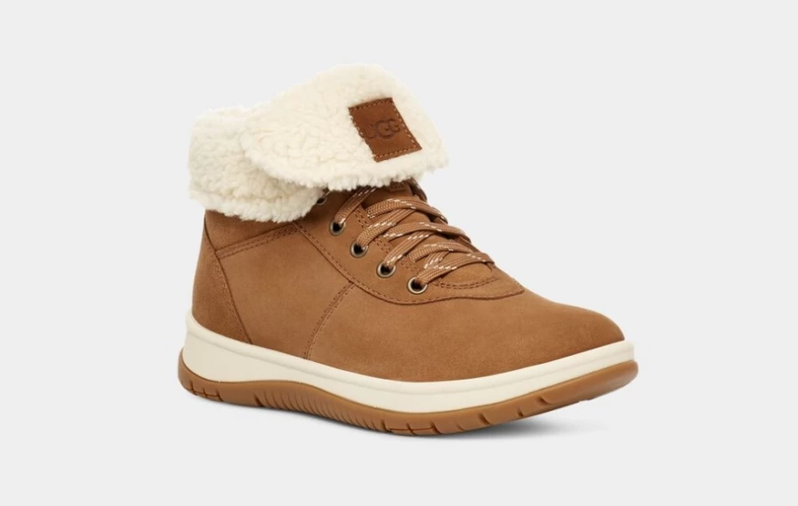 UGG Women's Lakesider Mid Lace Up Boots in Chestnut
