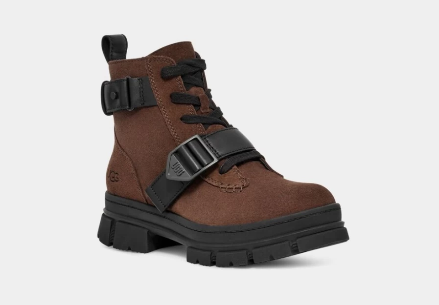 UGG Women's Ashton Lace Up Boots in Burnt Cedar Suede
