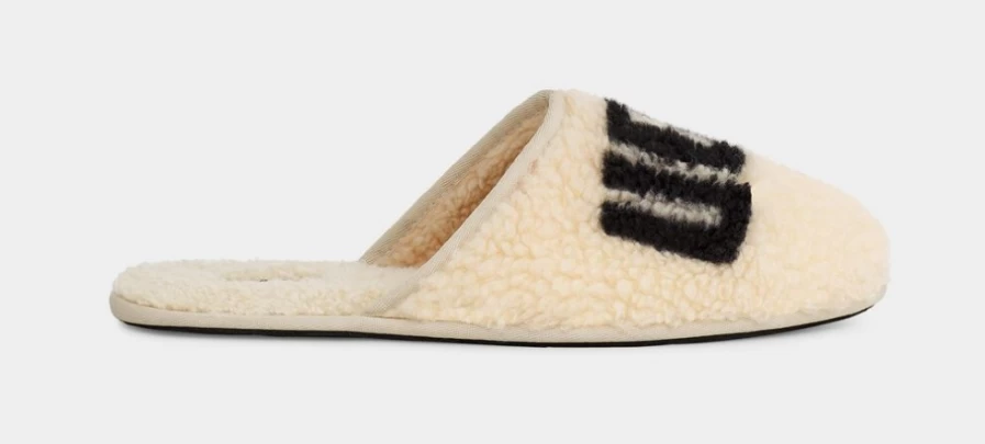 UGG Men's Scuff Curly Graphic Slippers in Natural Color