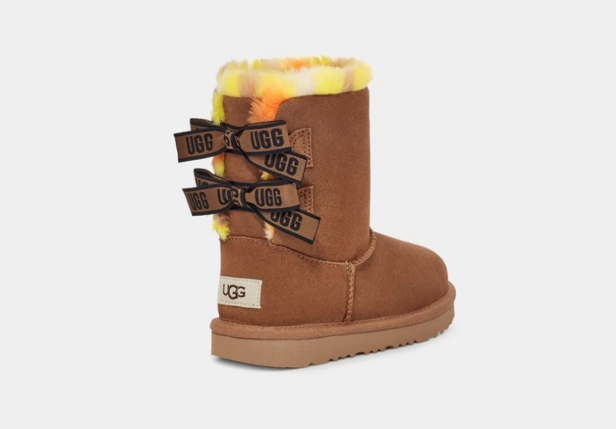 UGG Bailey Bow Chestnut Plaid Boots for Toddlers