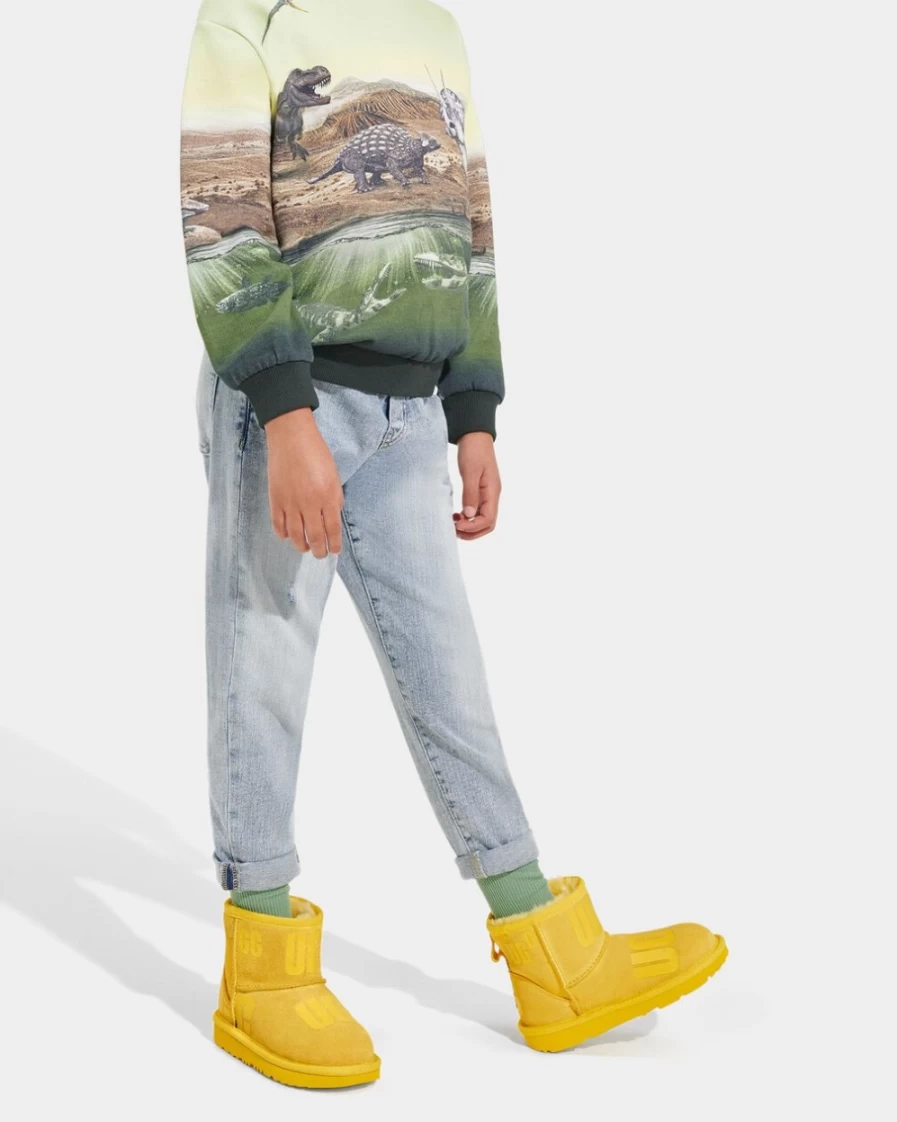 UGG Kids' Classic Mini Scatter Graphic Boots in Canary Yellow