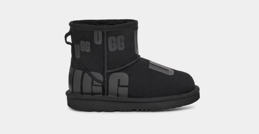 UGG Classic Mini Scatter Graphic Boots for Toddlers in Black