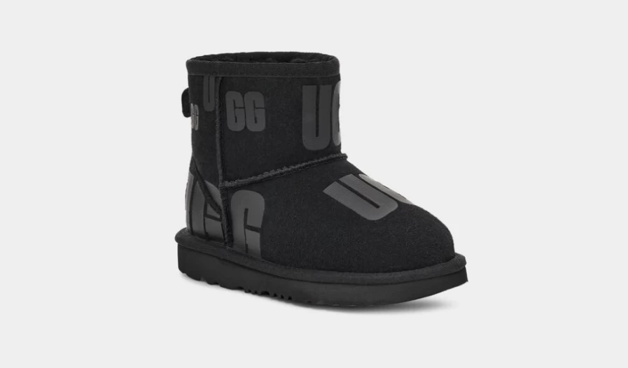 UGG Classic Mini Scatter Graphic Boots for Toddlers in Black