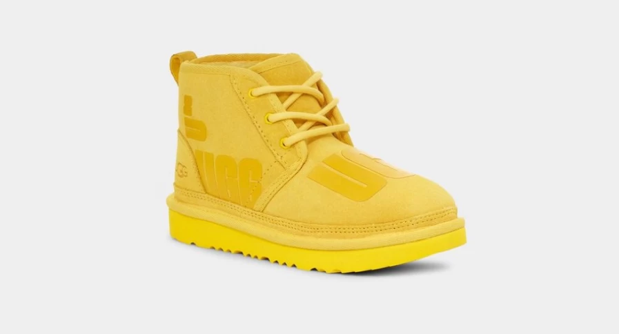 UGG Kids Neumel II Scatter Graphic Sneakers in Canary Yellow
