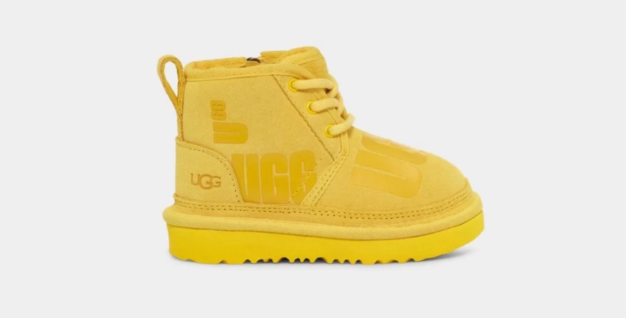 UGG Neumel II Scatter Graphic Canary Yellow Boots for Toddlers