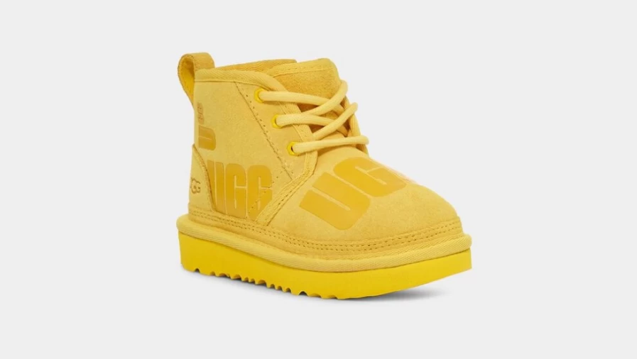 UGG Neumel II Scatter Graphic Canary Yellow Boots for Toddlers