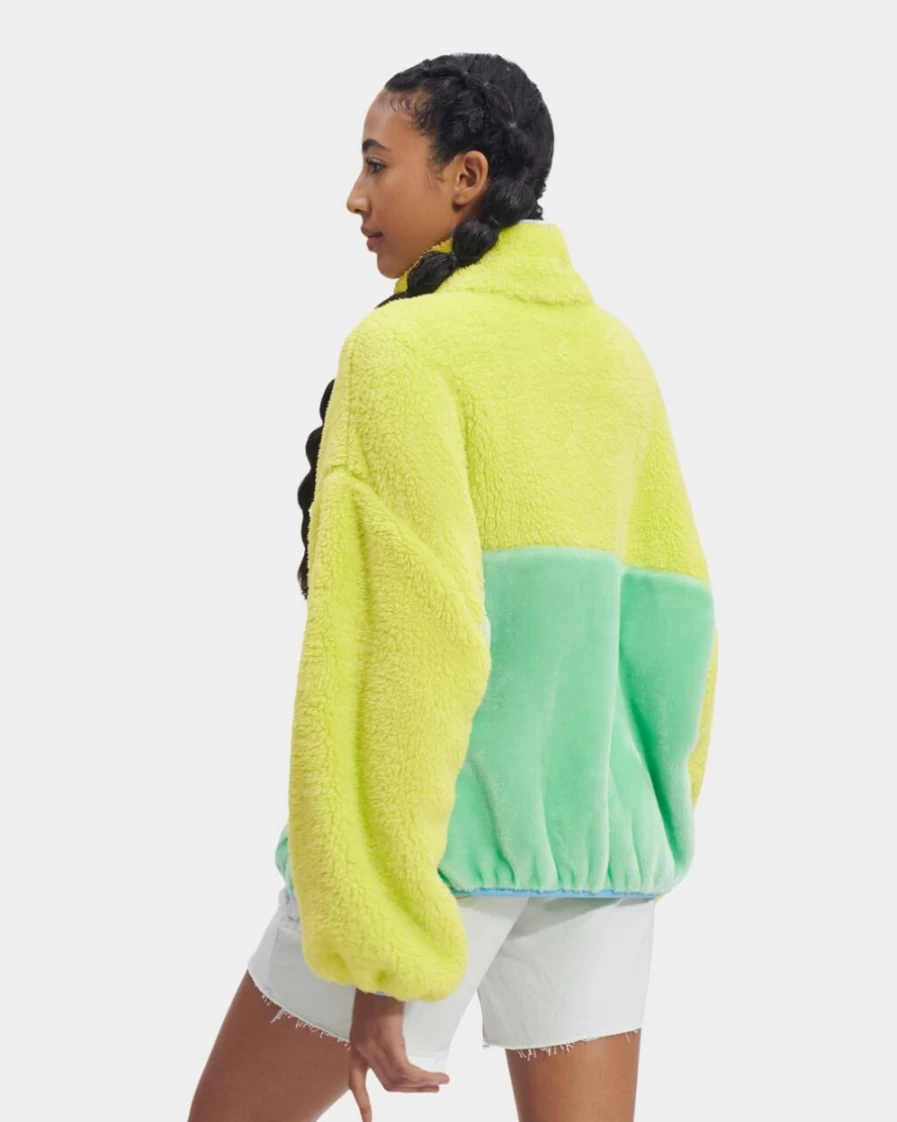 UGG Women's Marlene Sherpa Jacket in Vibrant Green - Cozy Grass Color Outerwear