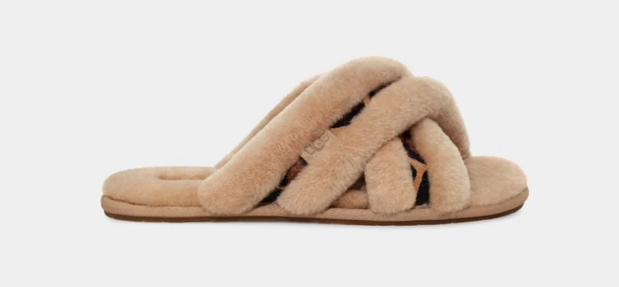 UGG Women's Scuffita Spotty Slippers in Natural Color - Cozy House Shoes