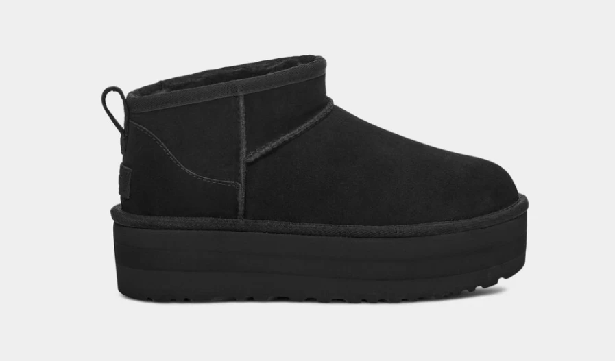 UGG Classic Ultra Mini Platform Boots - All-Gender Black Comfort Footwear