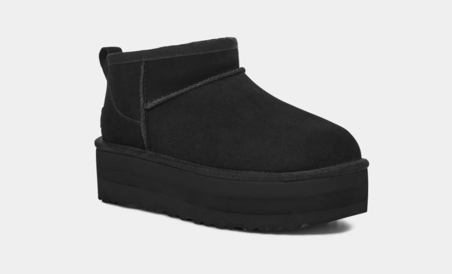 UGG Classic Ultra Mini Platform Boots - All-Gender Black Comfort Footwear