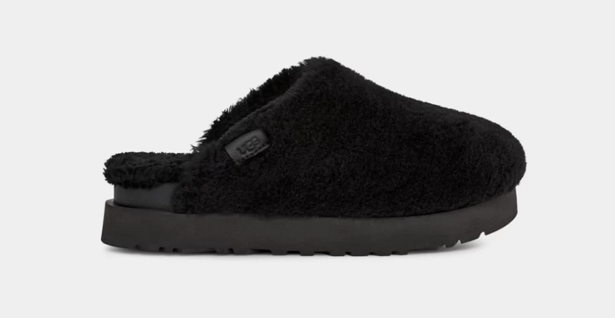 UGG Women's Black Fuzz Sugar Slide Slippers