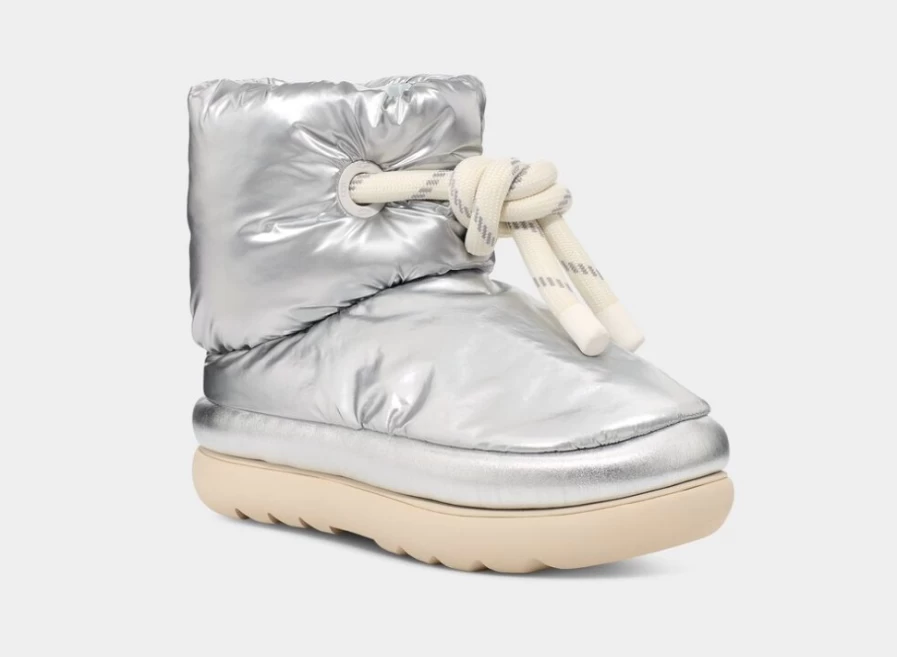 UGG Women's Classic Maxi Short in Metallic Silver - Stylish & Comfortable Sandals