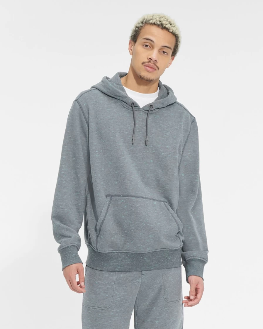 UGG Men's Charles Hoodie in Grey Neon Melange - Soft Blend Pullover for Comfort & Style