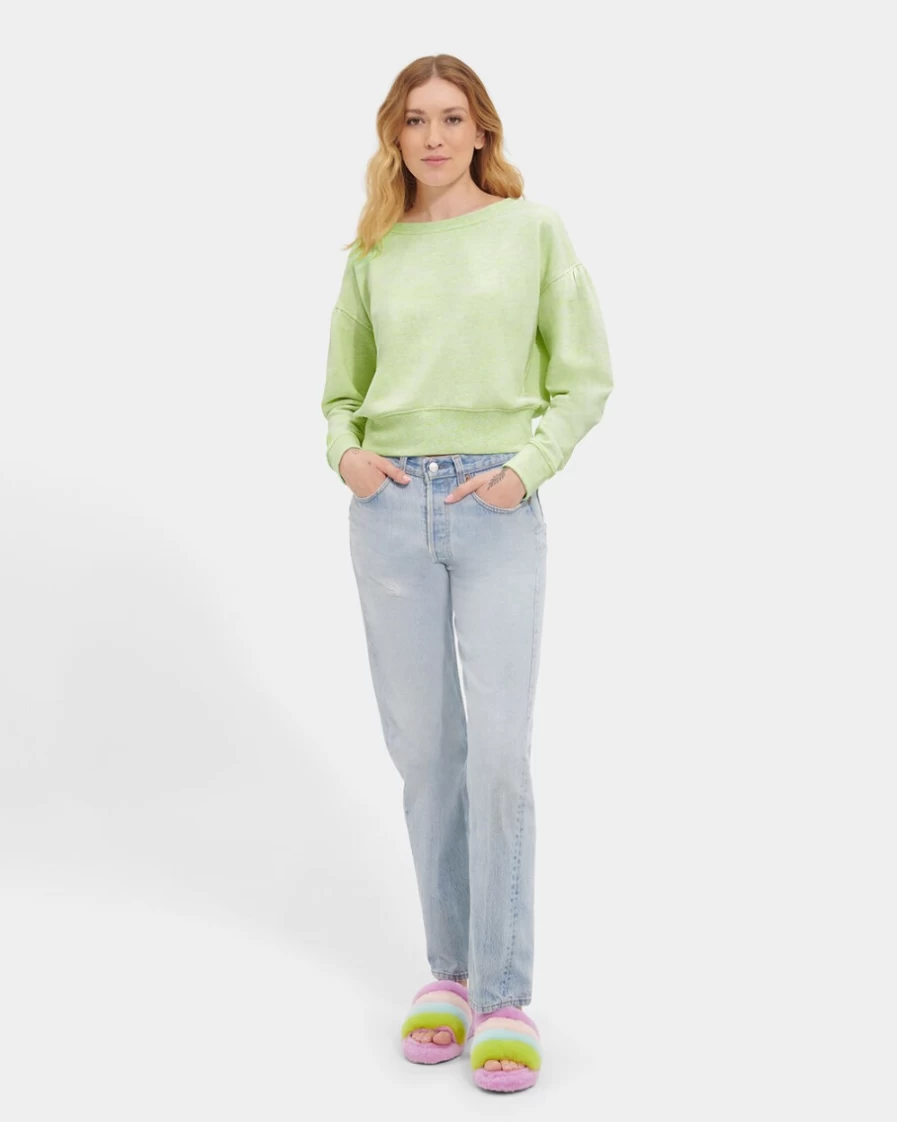 UGG Women's Tenley Crewneck Sweater in Green Neon Melange