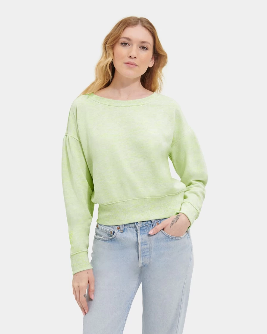 UGG Women's Tenley Crewneck Sweater in Green Neon Melange